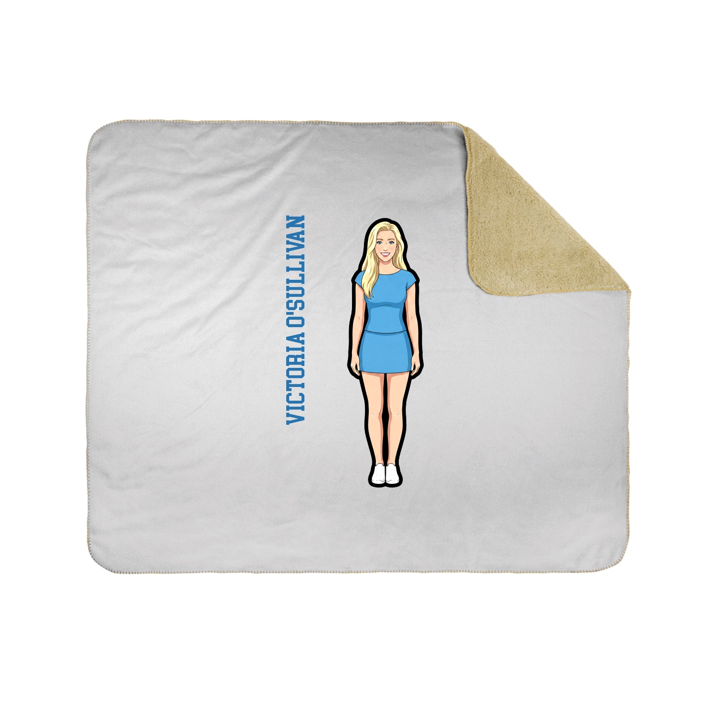 Throw Blanket — Name Vertical in White