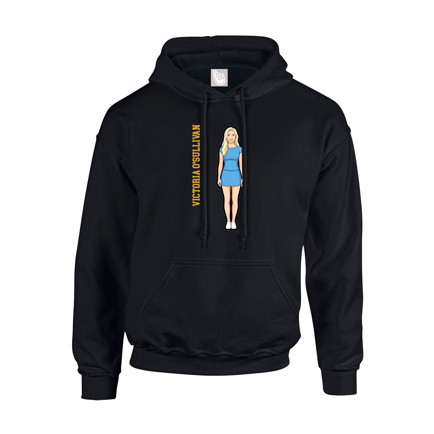 Youth Hoodie — Name Vertical in Black