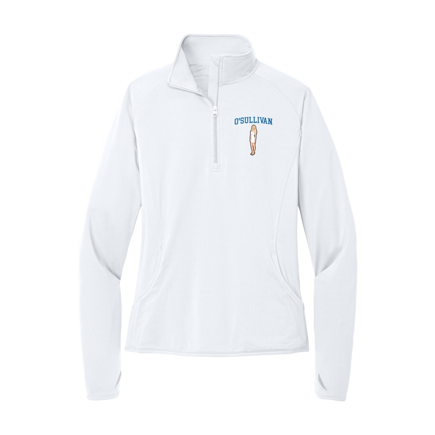 Women's Q-Zip Pullover — Shirsey in White
