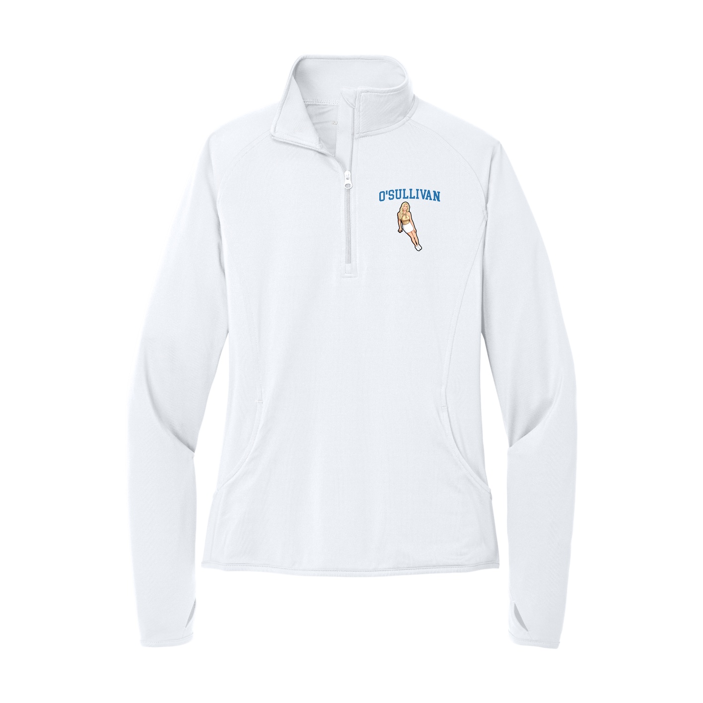 Women's Q-Zip Pullover — Shirsey in White