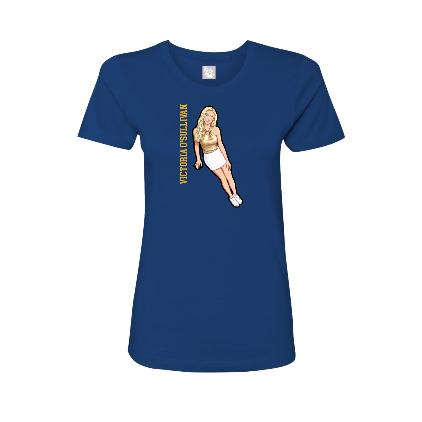 Womens Tee — Name Vertical in Royal