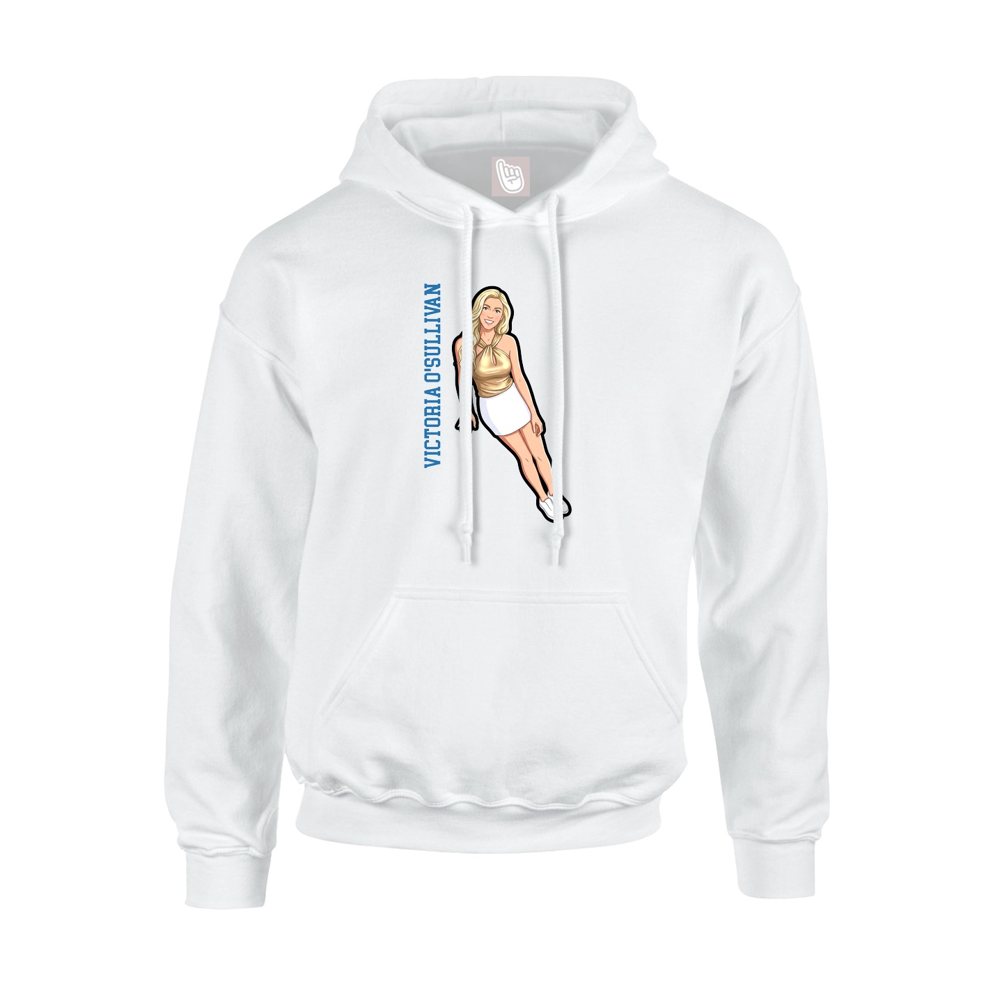 Youth Hoodie — Name Vertical in White