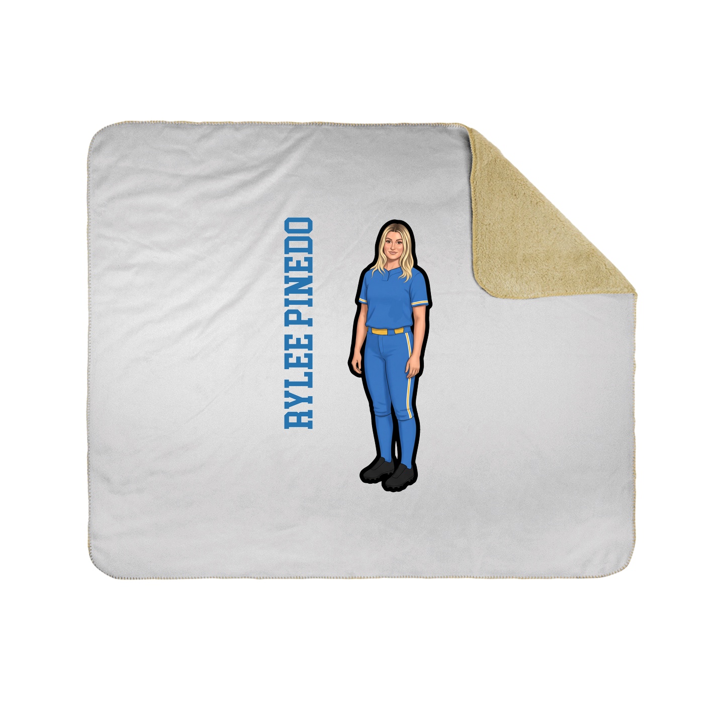 Throw Blanket — Name Vertical in White
