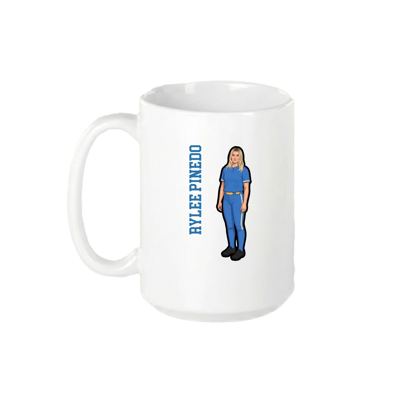 15oz Coffee Mug — Name Vertical in White