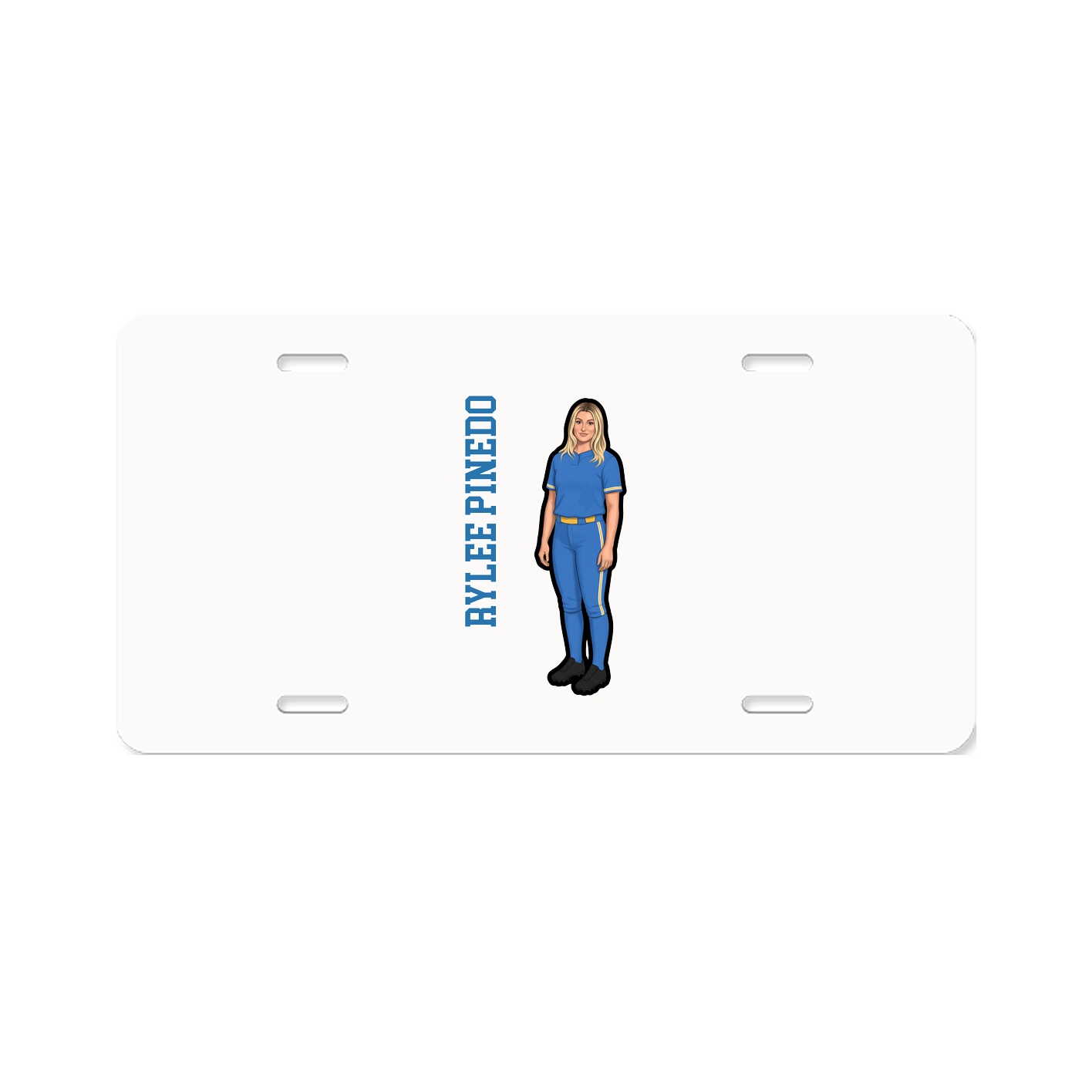 License Plate — Name Vertical in Classic