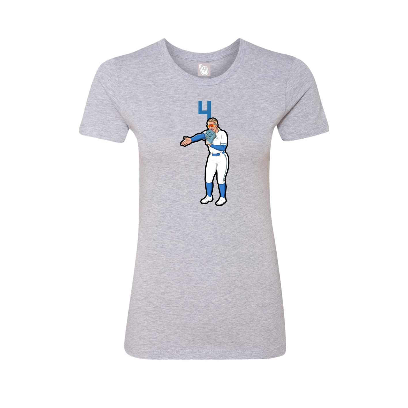 Fitted Women's Tee — Number Top in Grey