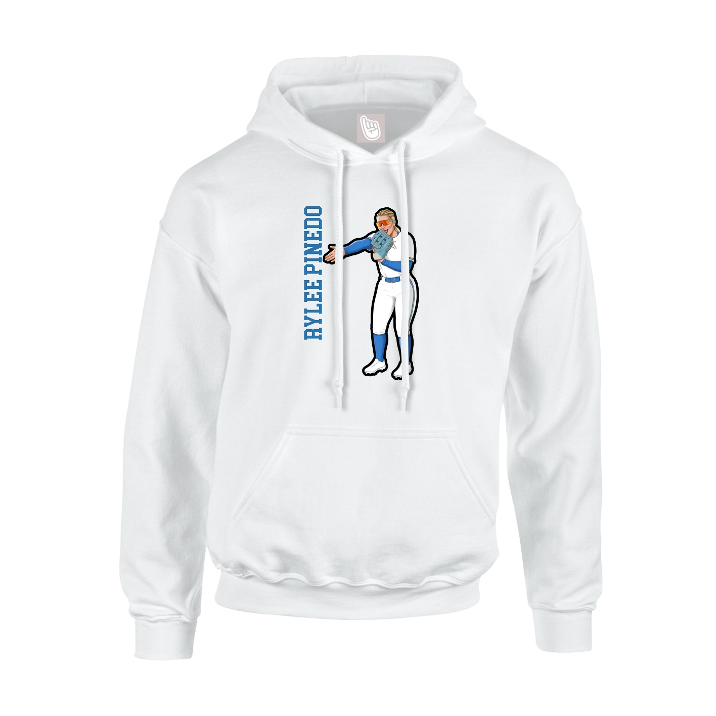 Youth Hoodie — Name Vertical in White
