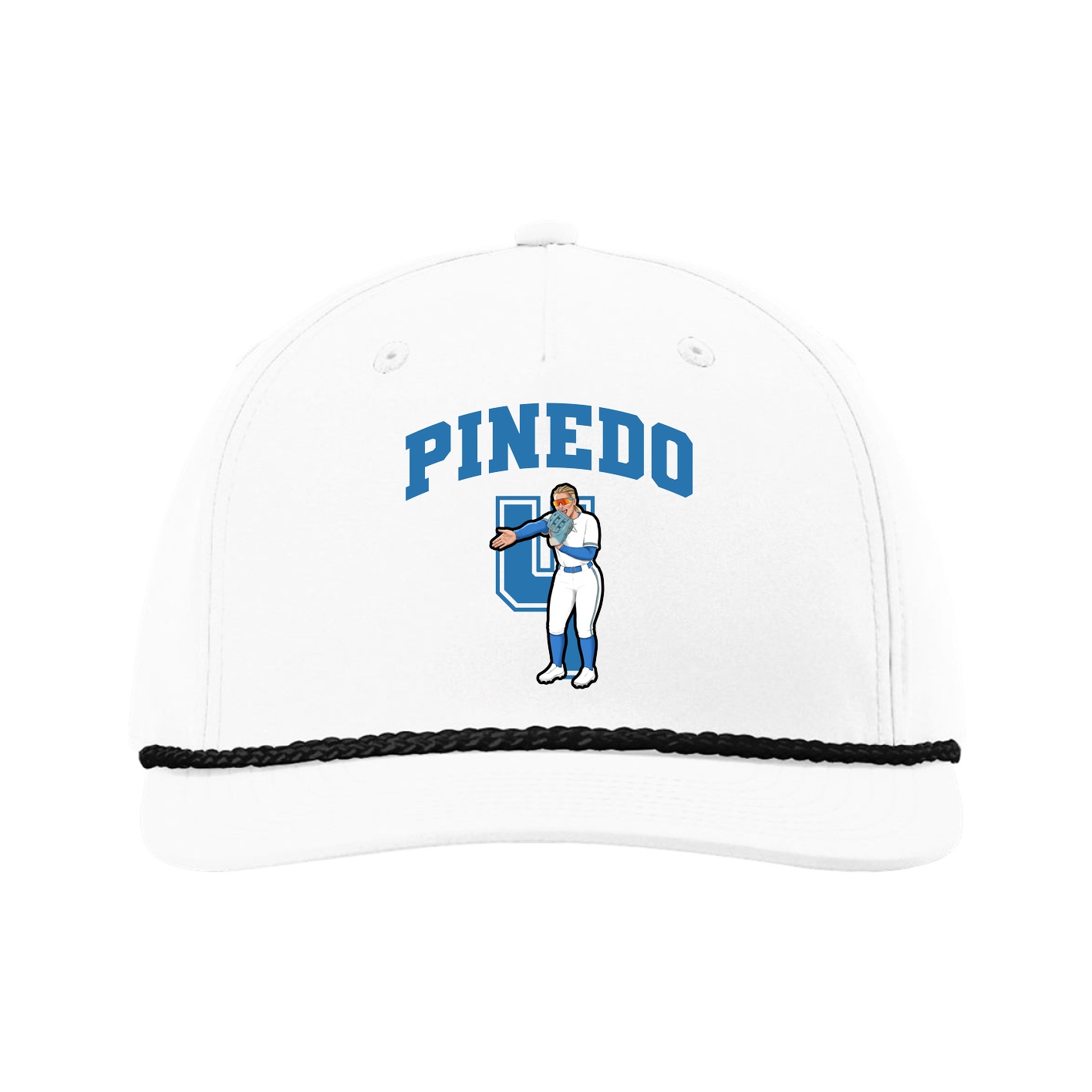 Five-Panel Classic Rope Cap — Number in White