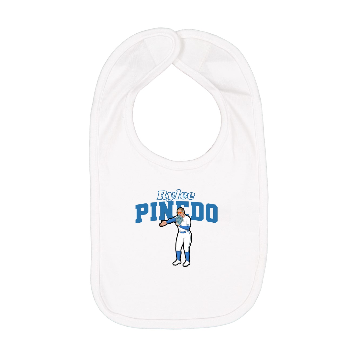 Infant Bib — Name Arch in White