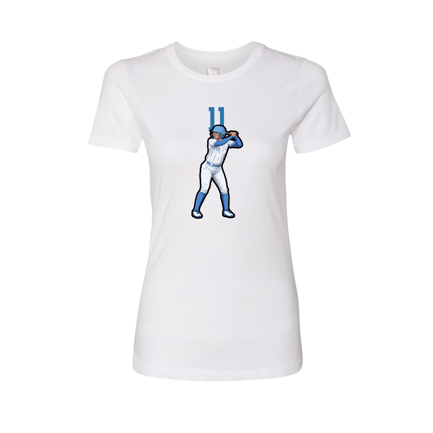 Fitted Women's Tee — Number Top in White