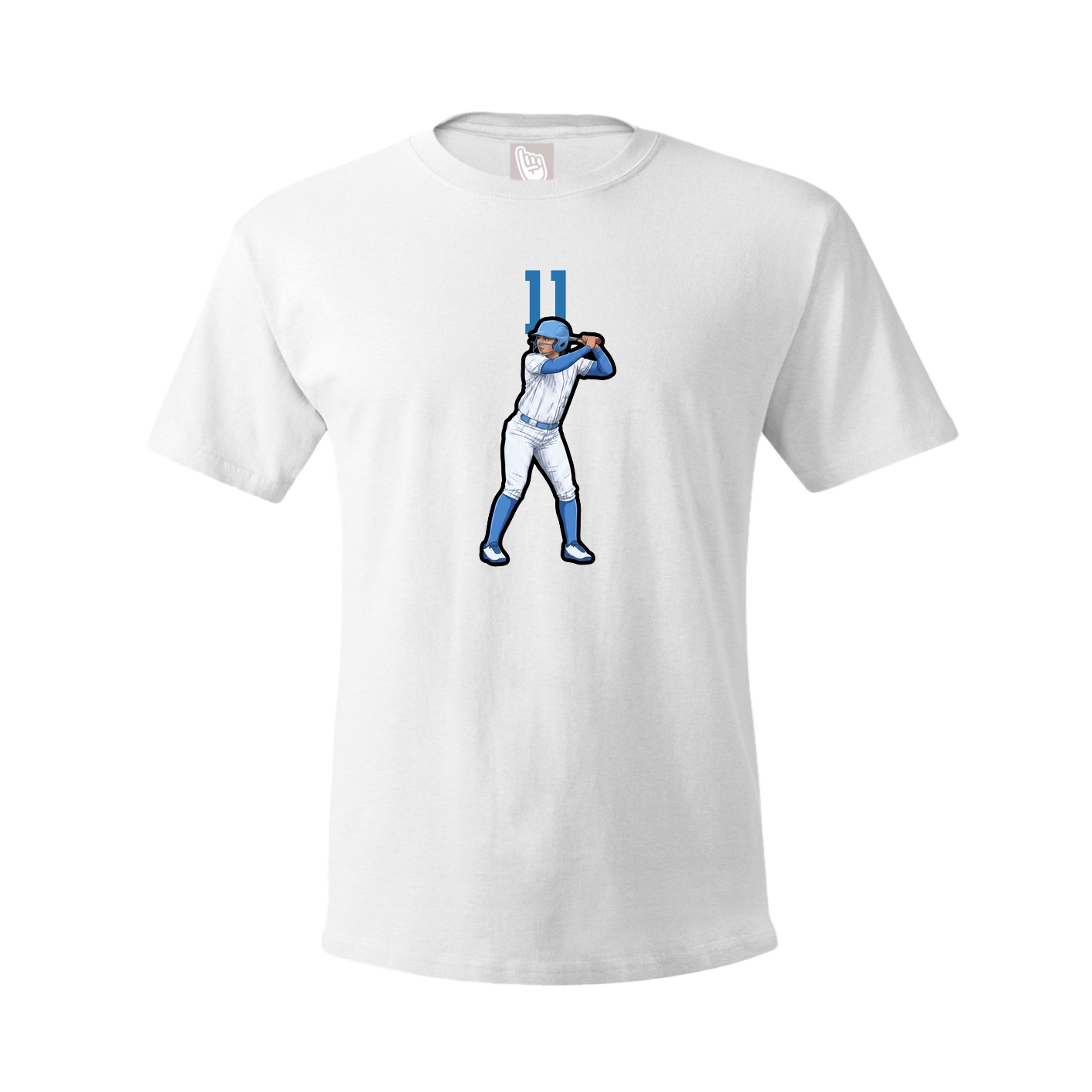 Youth Tee — Number Top in White