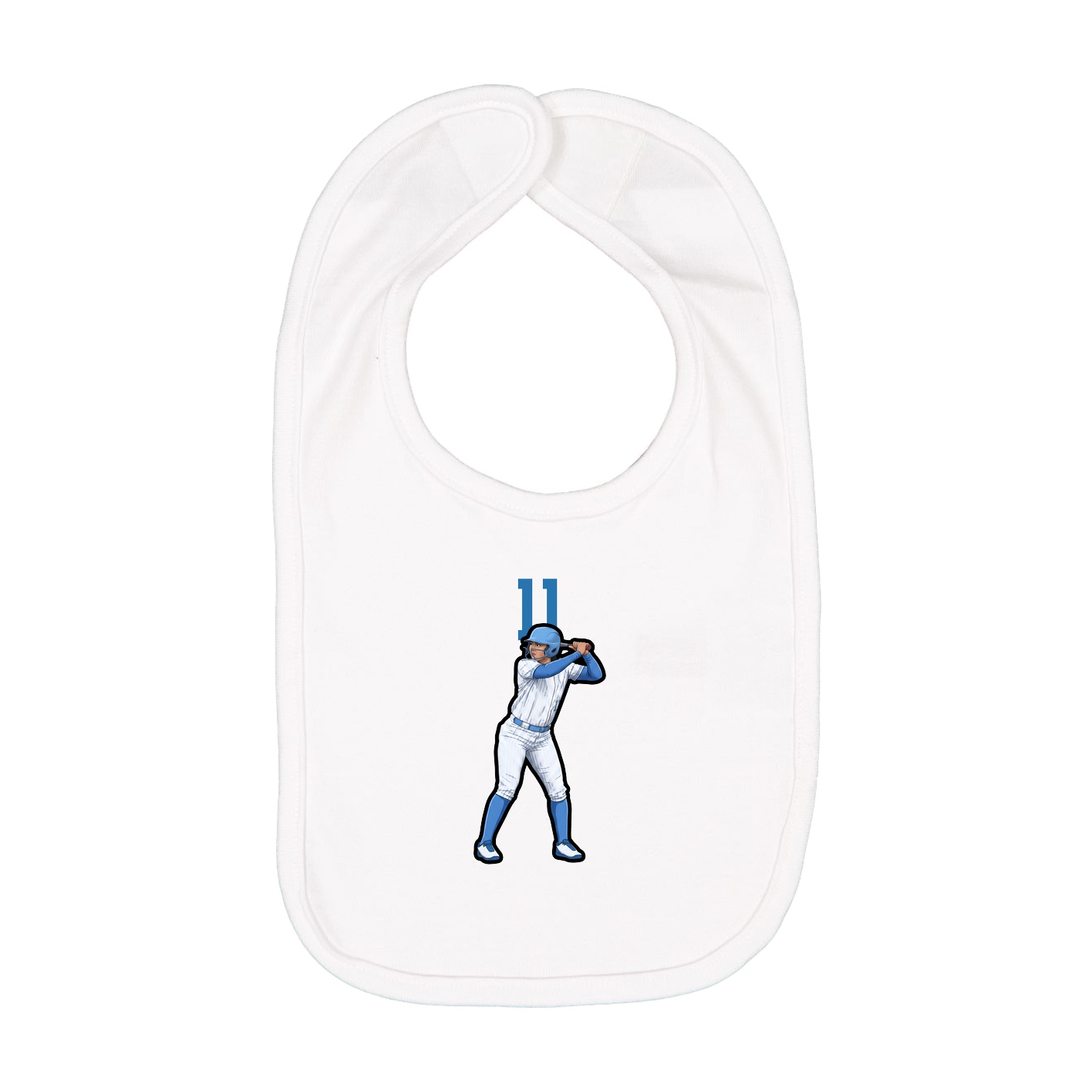 Infant Bib — Number Top in White