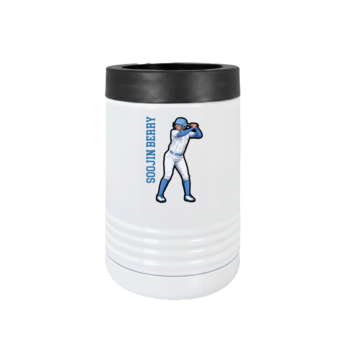 Beverage Holder — Name Vertical in White