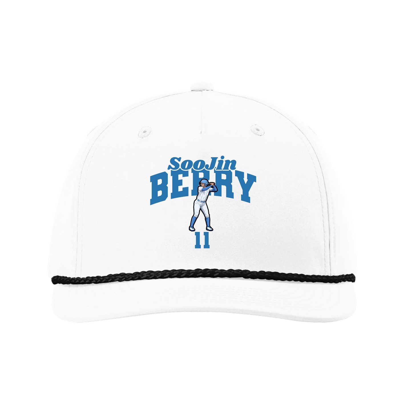 Five-Panel Classic Rope Cap — Signature Arch in White