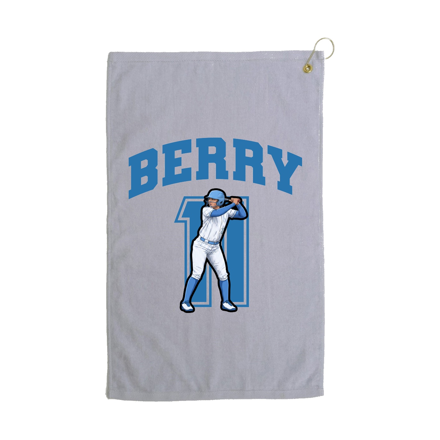 Golf Towel — Number in Grey