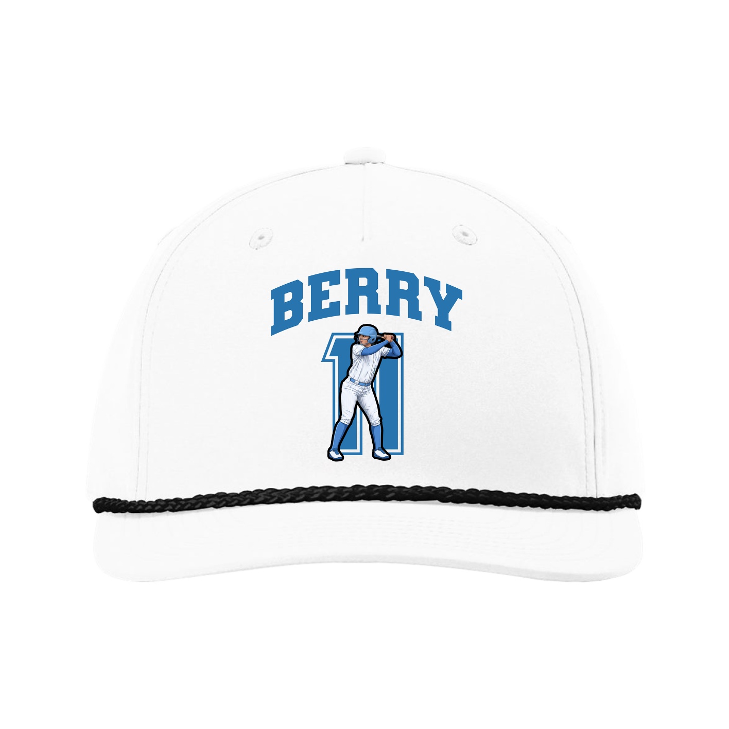 Five-Panel Classic Rope Cap — Number in White