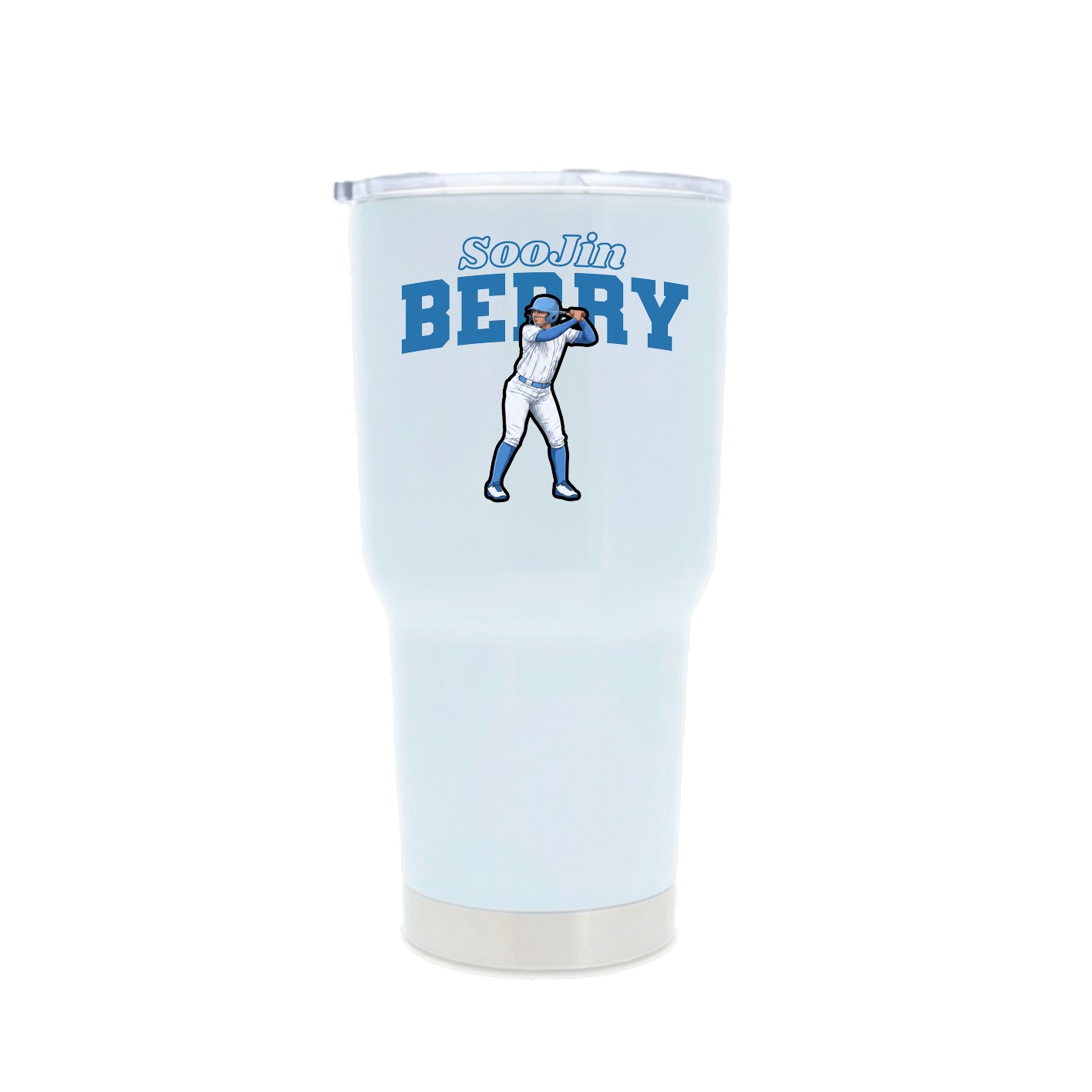 30oz Stainless Steel Tumbler — Name Arch in White