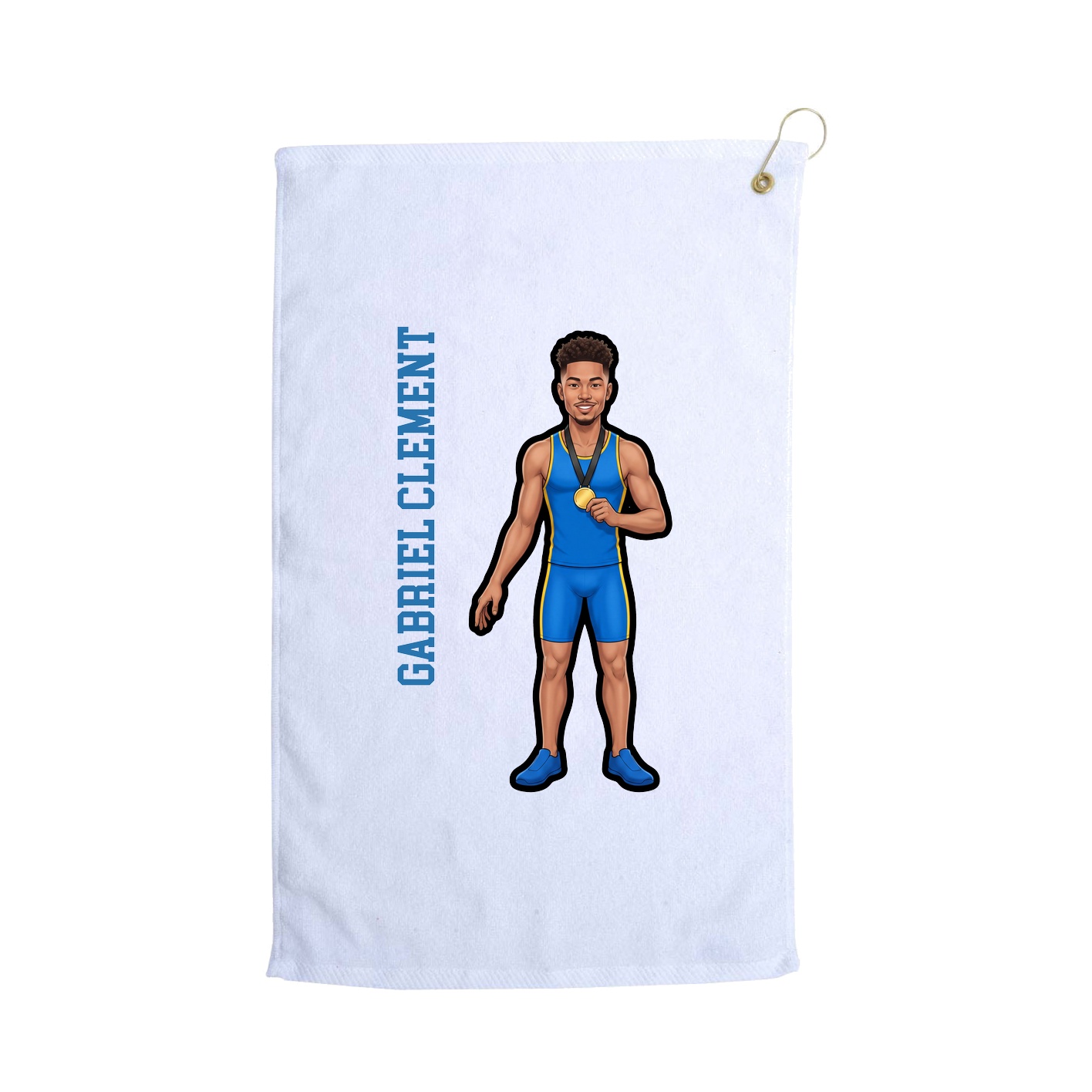 Golf Towel — Name Vertical in White
