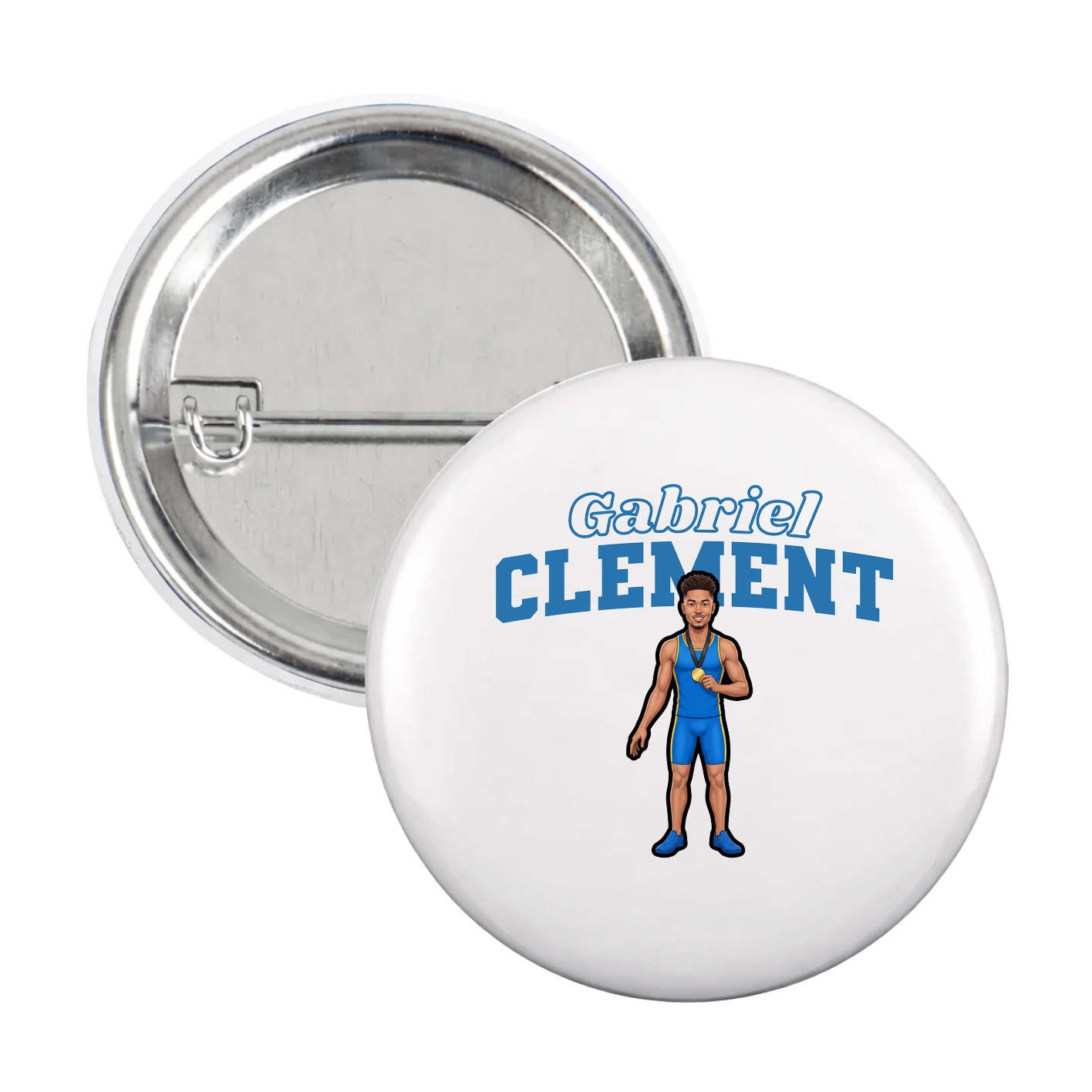 Game Day Button — Name Arch in White