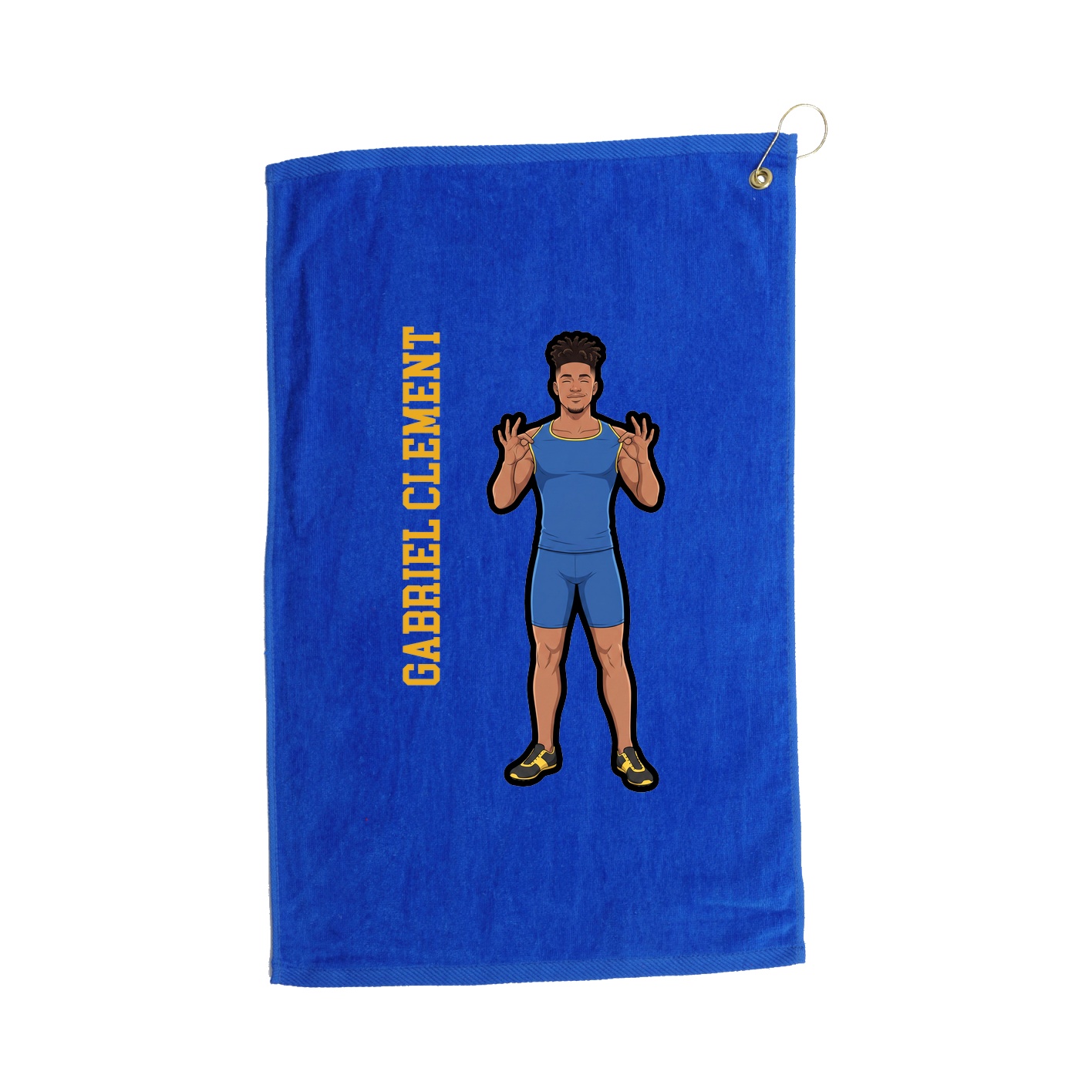 Golf Towel — Name Vertical in Royal