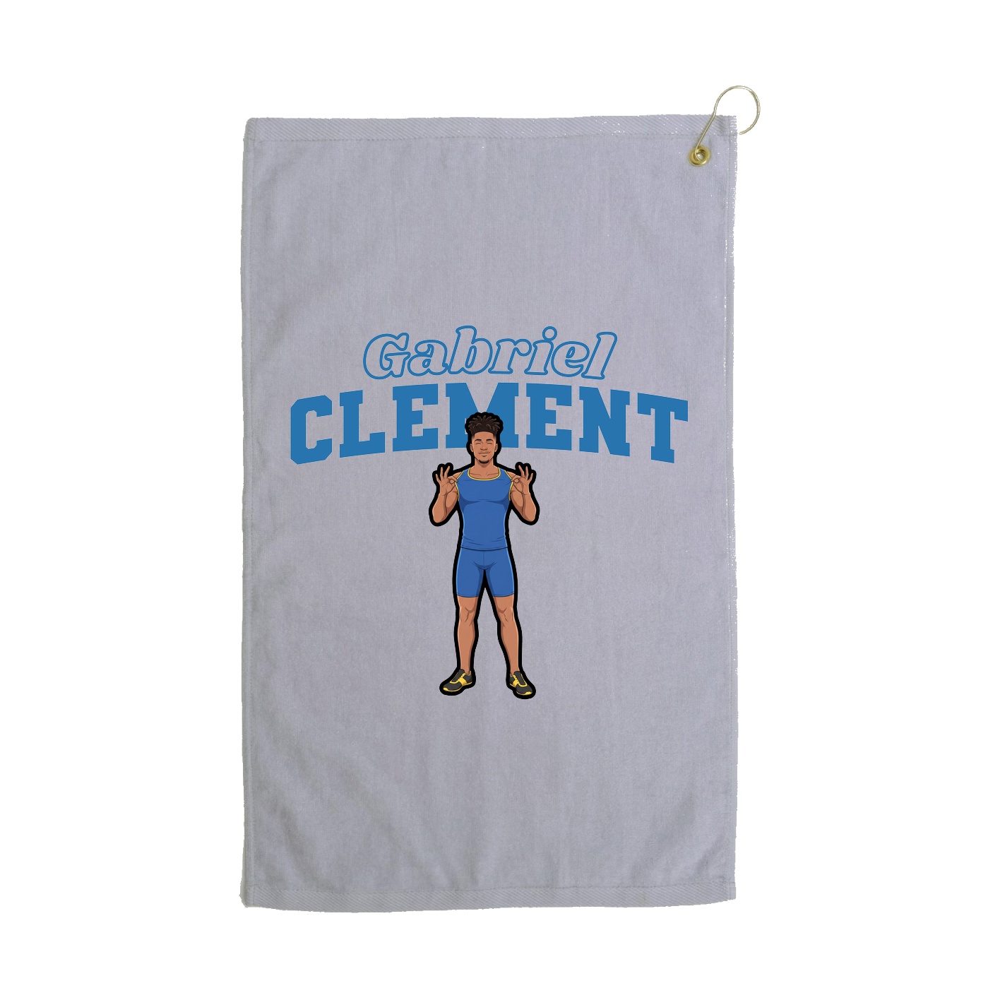 Golf Towel — Name Arch in Grey