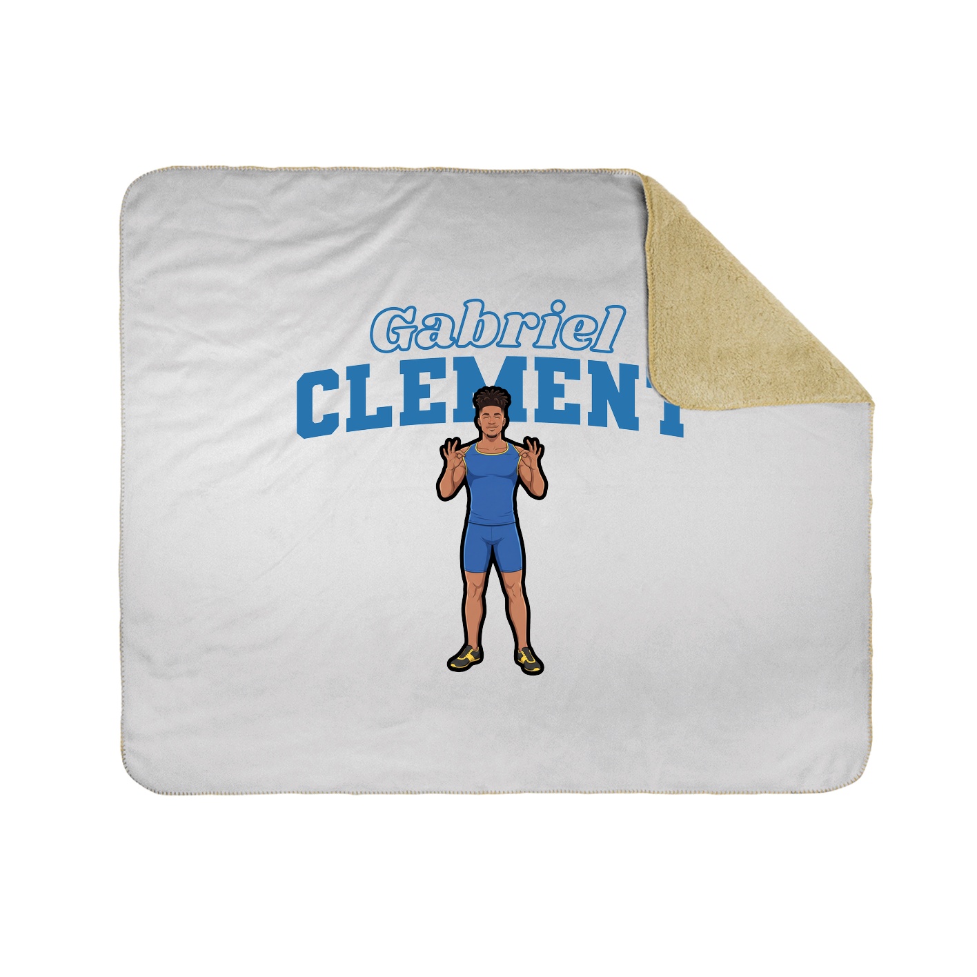 Throw Blanket — Name Arch in White