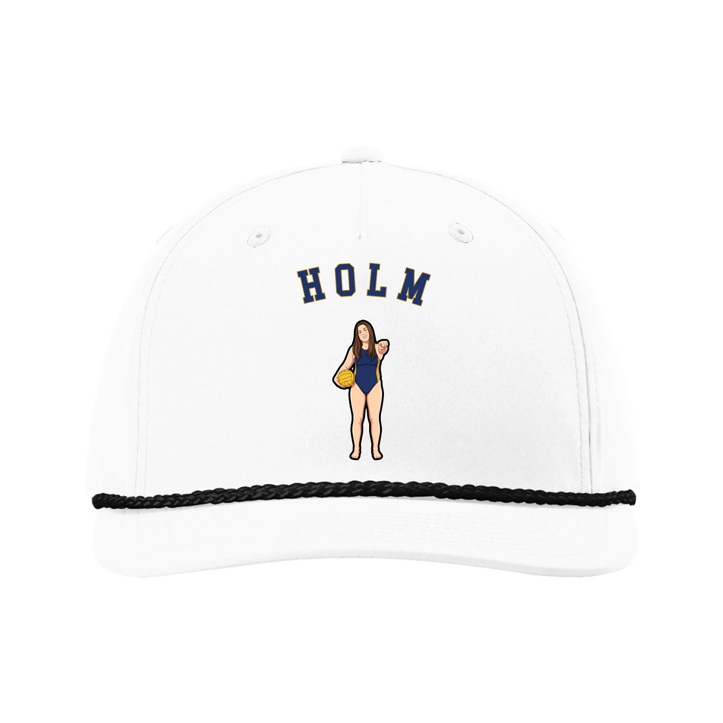 Five-Panel Classic Rope Cap — Shirsey Arch in White
