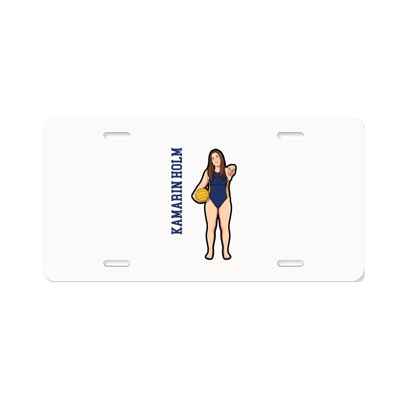 License Plate — Name Vertical in Classic