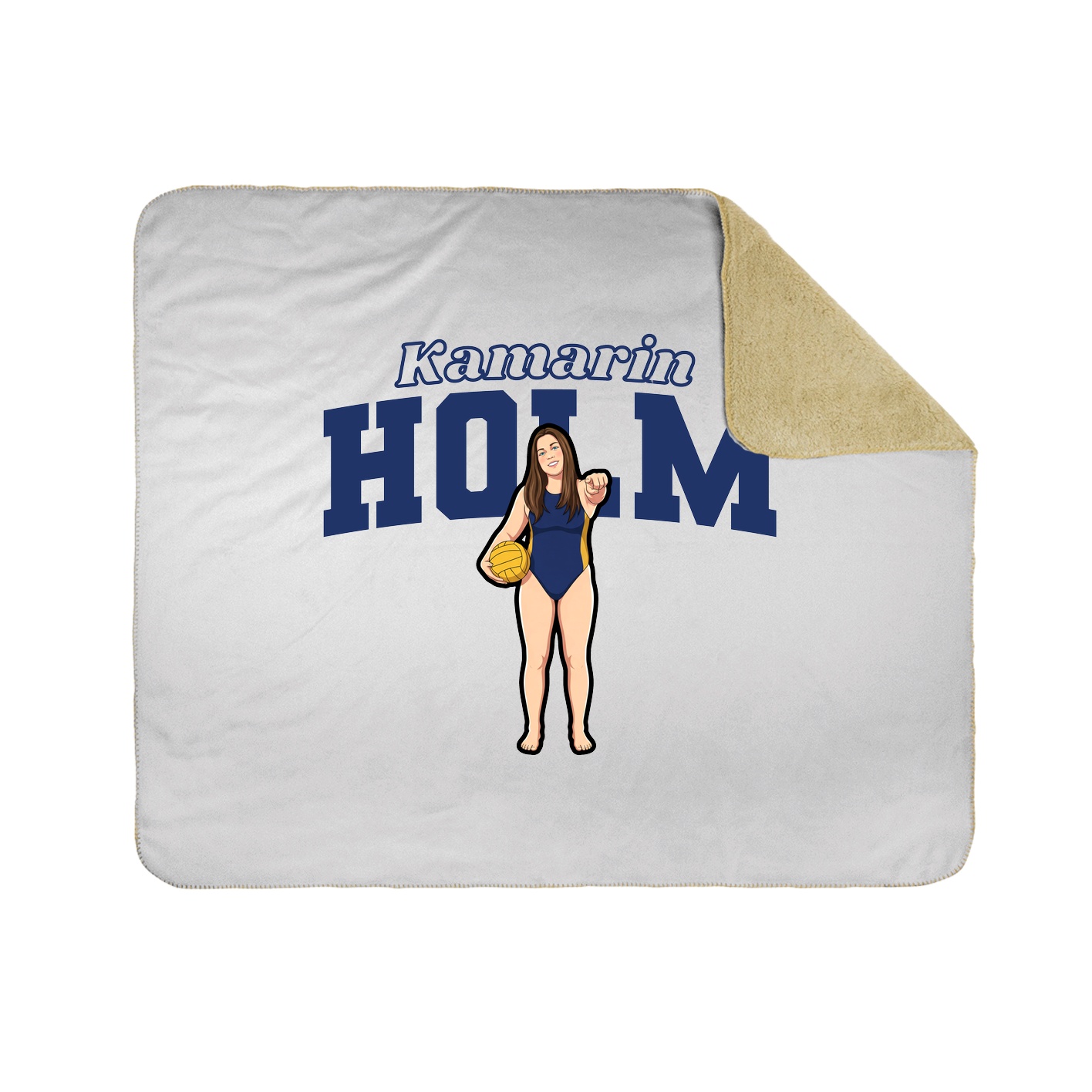 Throw Blanket — Name Arch in White