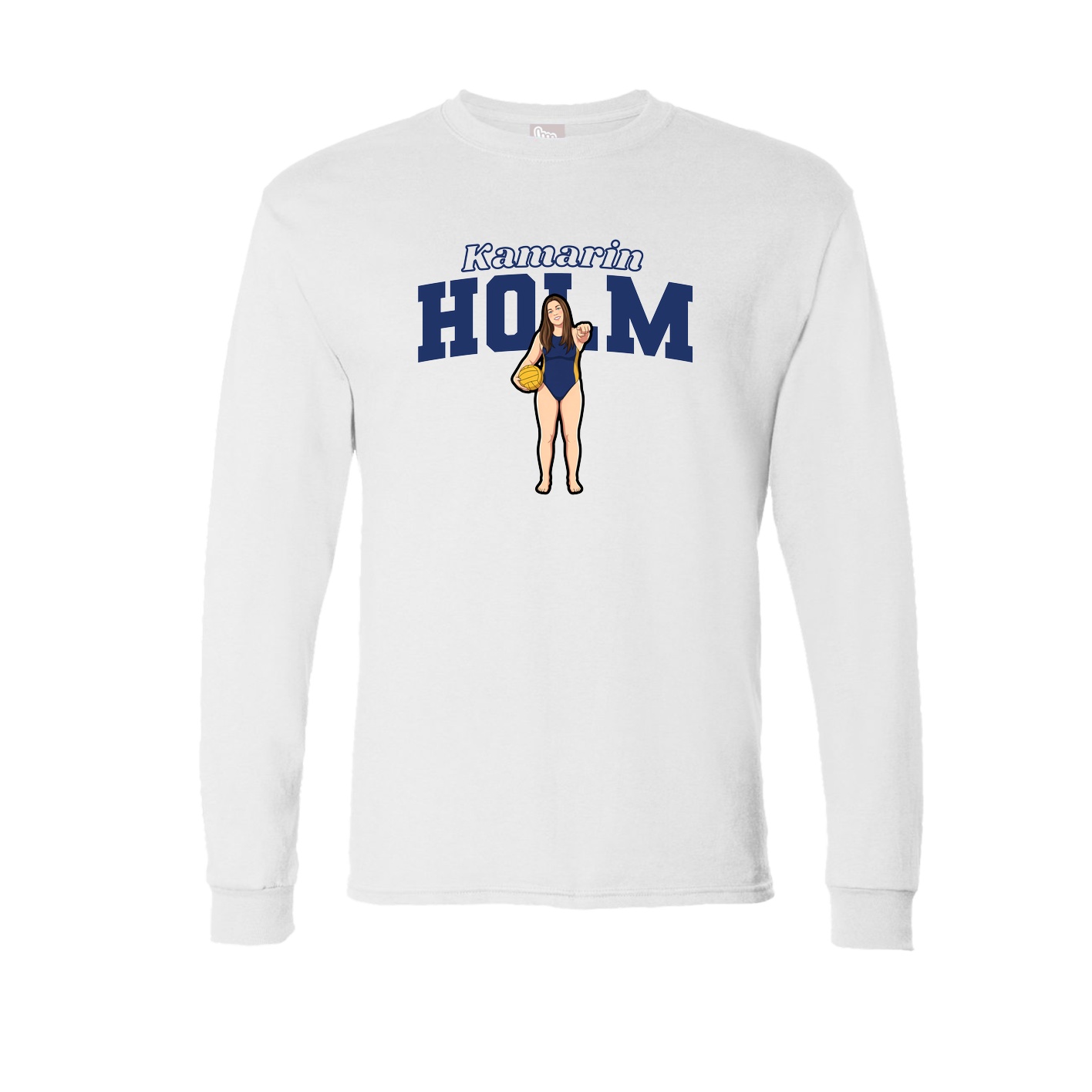 Long Sleeve Tee — Name Arch in White