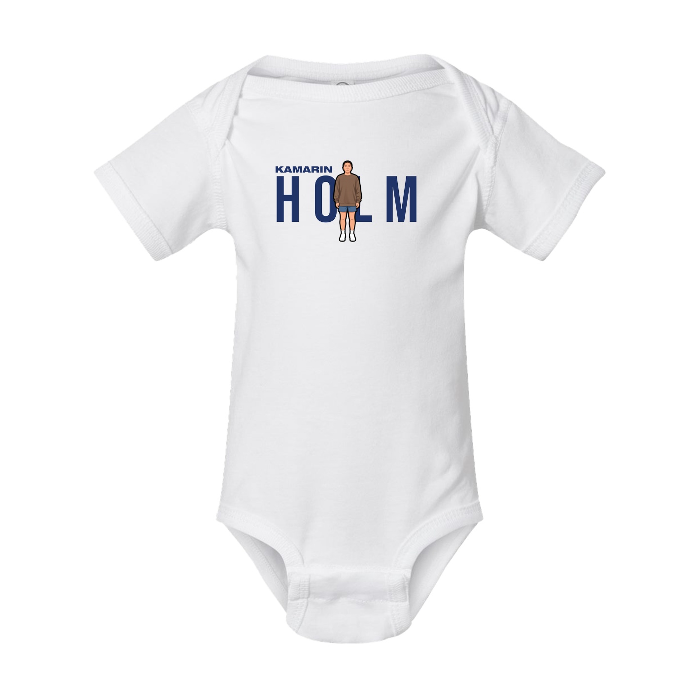 Baby Onesie — Player Name in White