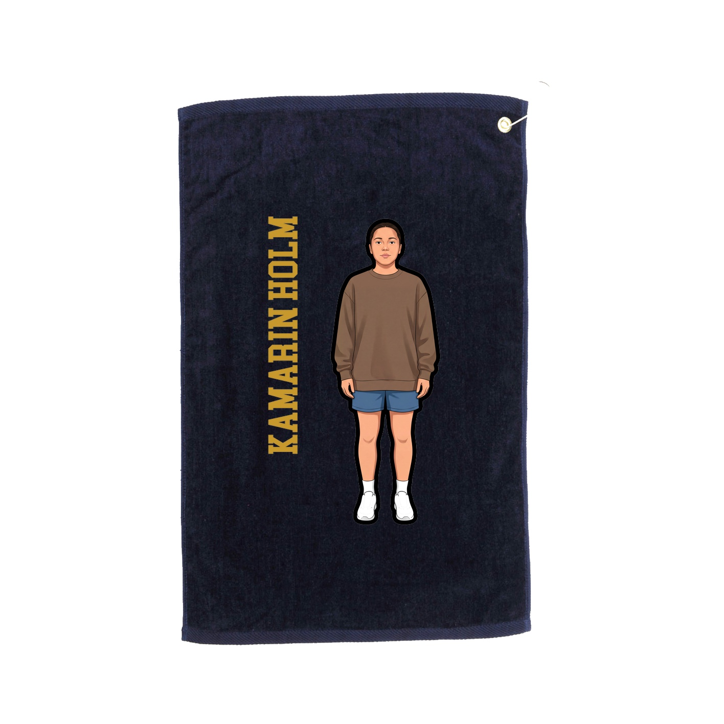 Golf Towel — Name Vertical in Navy
