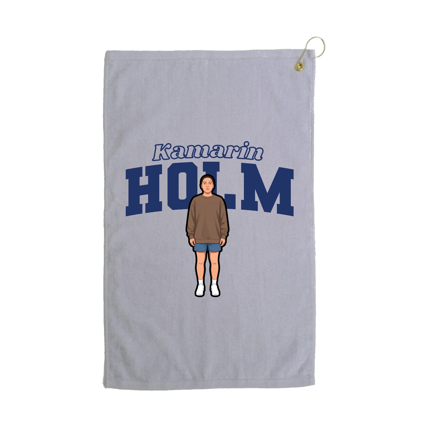Golf Towel — Name Arch in Grey