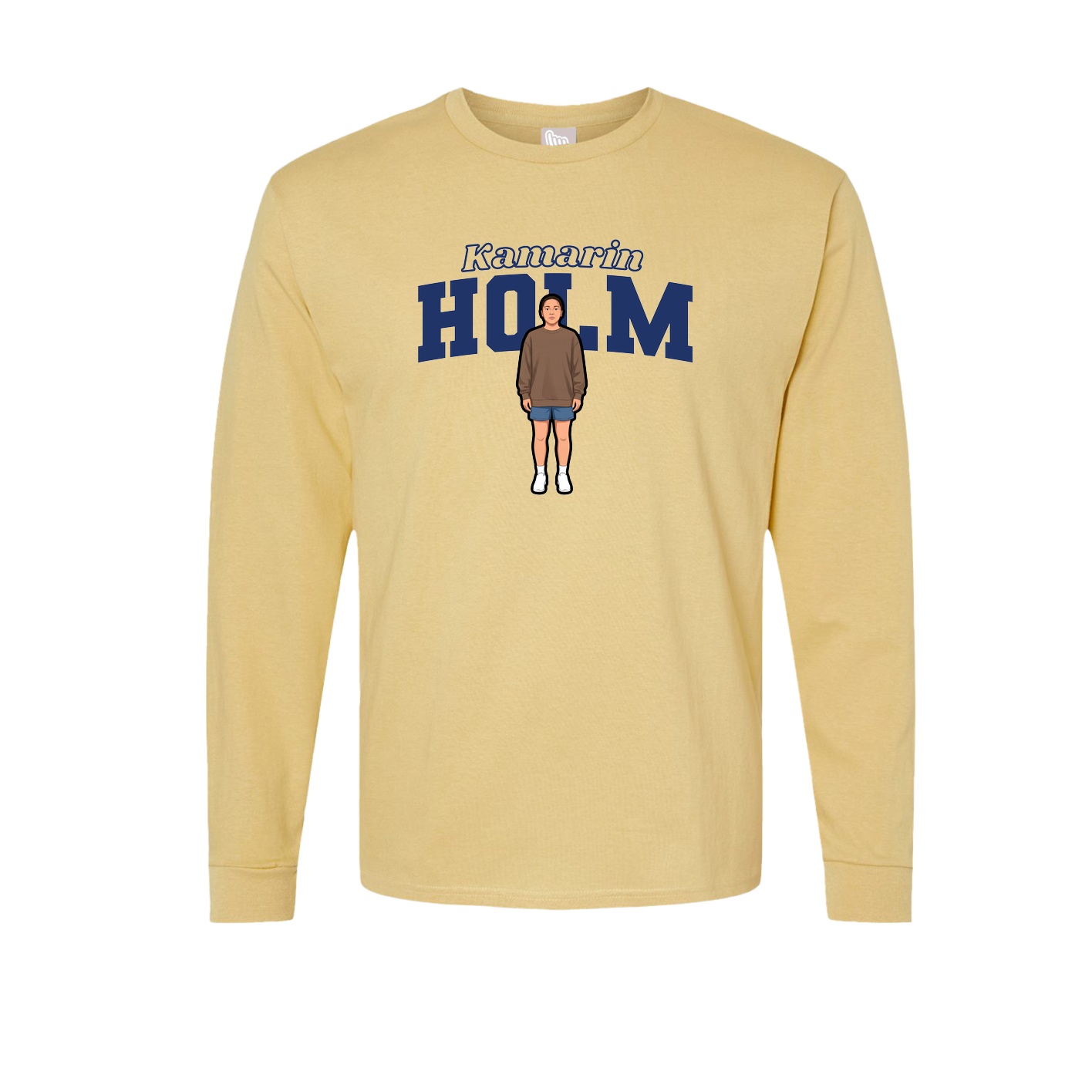 Long Sleeve Tee — Name Arch in Vegas Gold