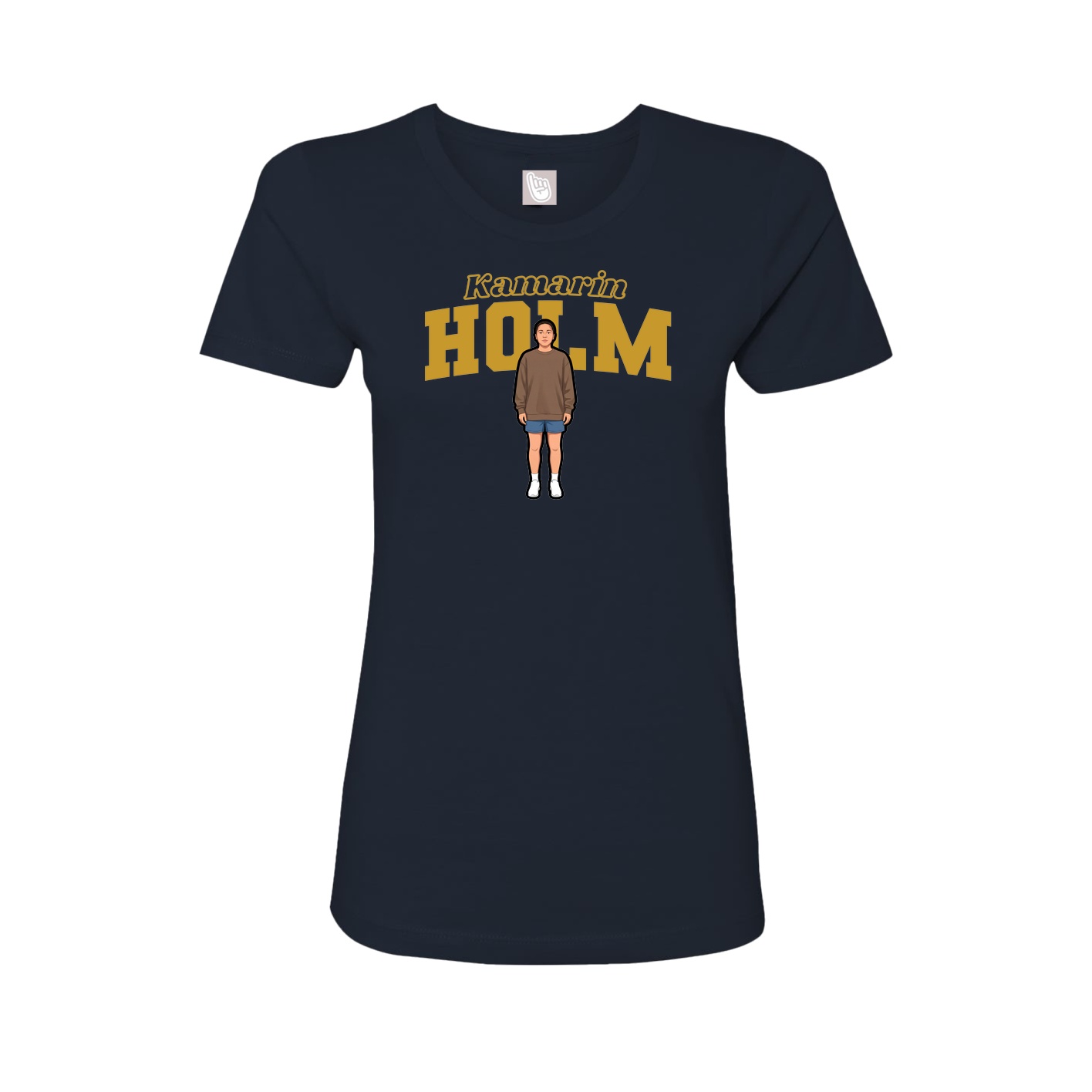 Fitted Women's Tee — Name Arch in Navy