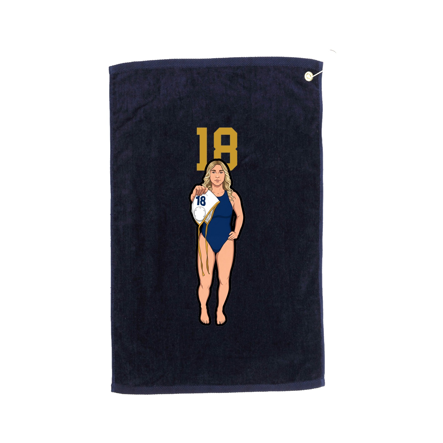 Golf Towel — Number Top in Navy