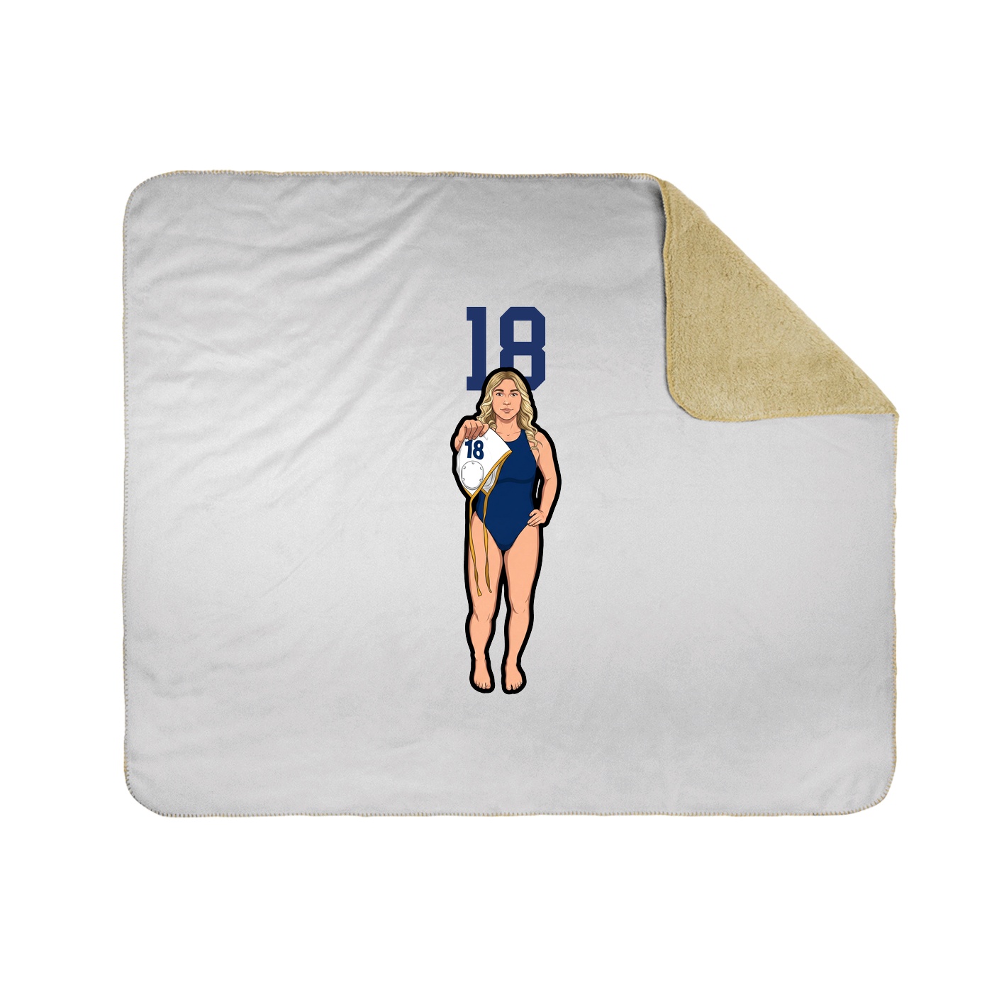 Throw Blanket — Number Top in White