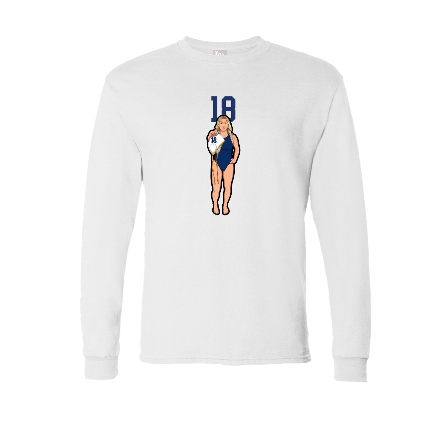 Long Sleeve Tee — Number Top in White