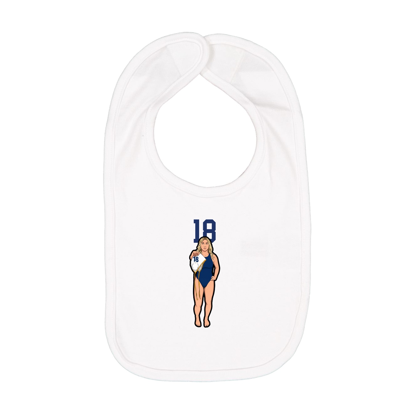 Infant Bib — Number Top in White