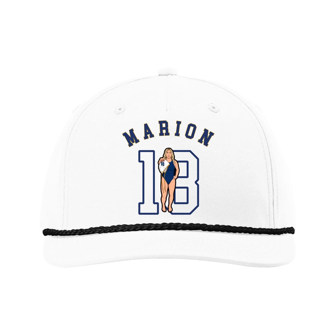Five-Panel Classic Rope Cap — Shirsey Arch in White