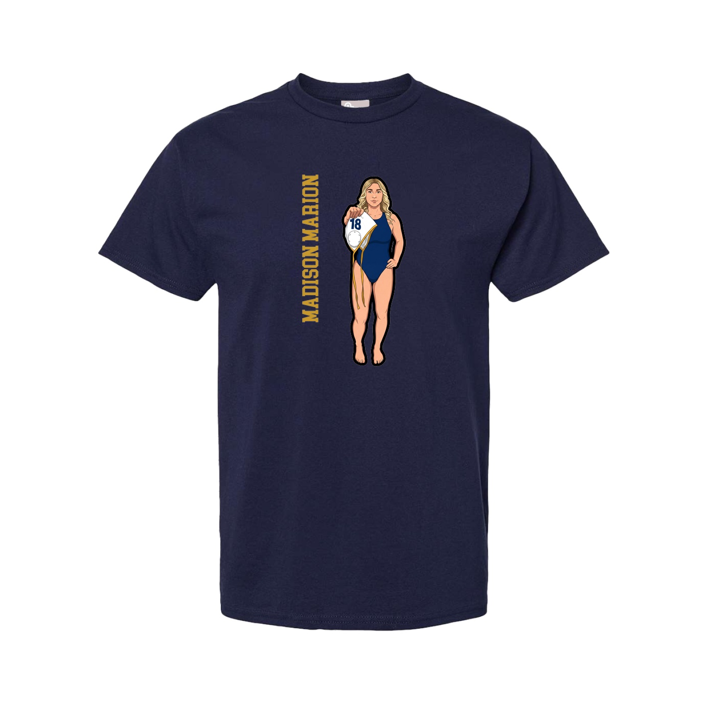 Youth Tee — Name Vertical in Navy