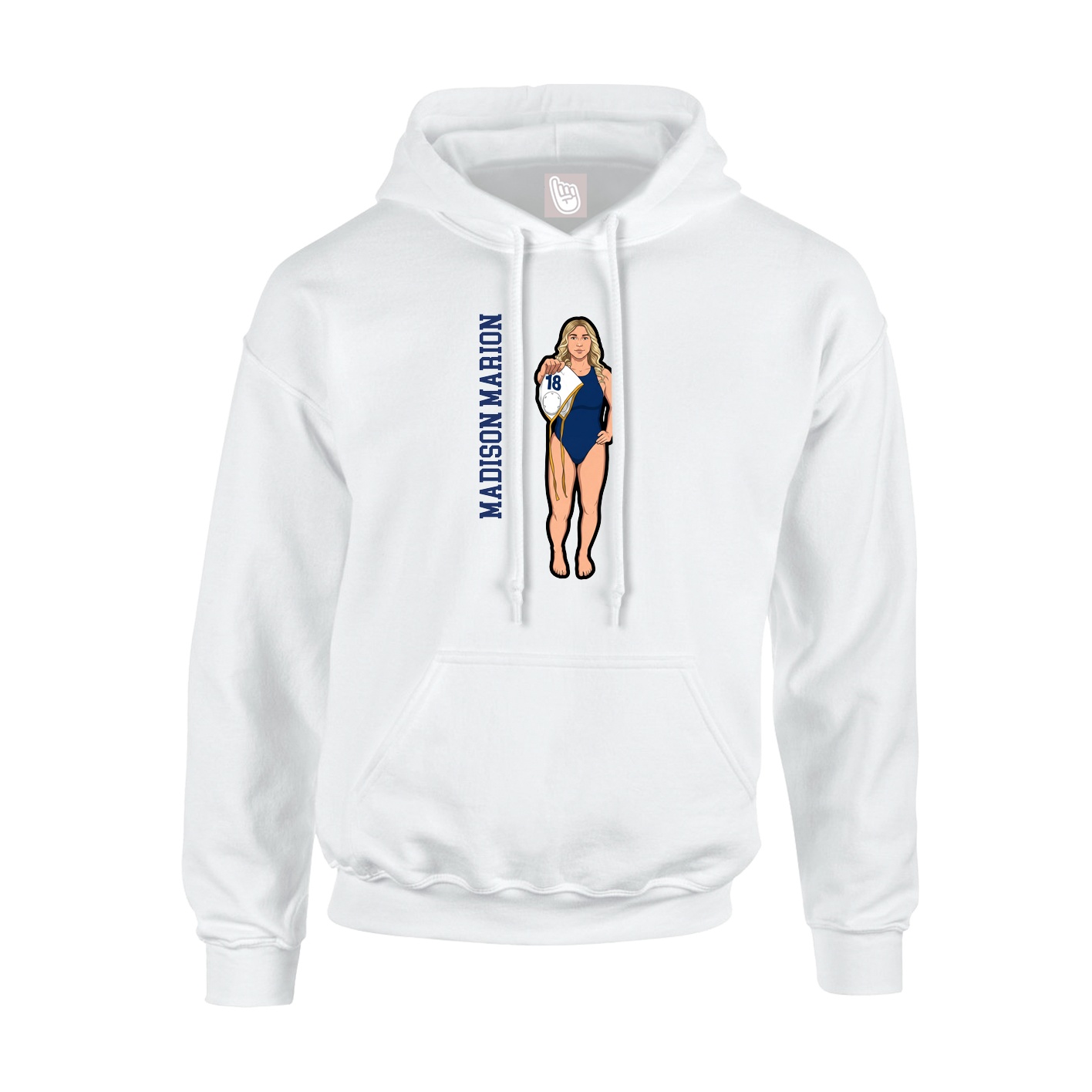 Hoodie — Name Vertical in White