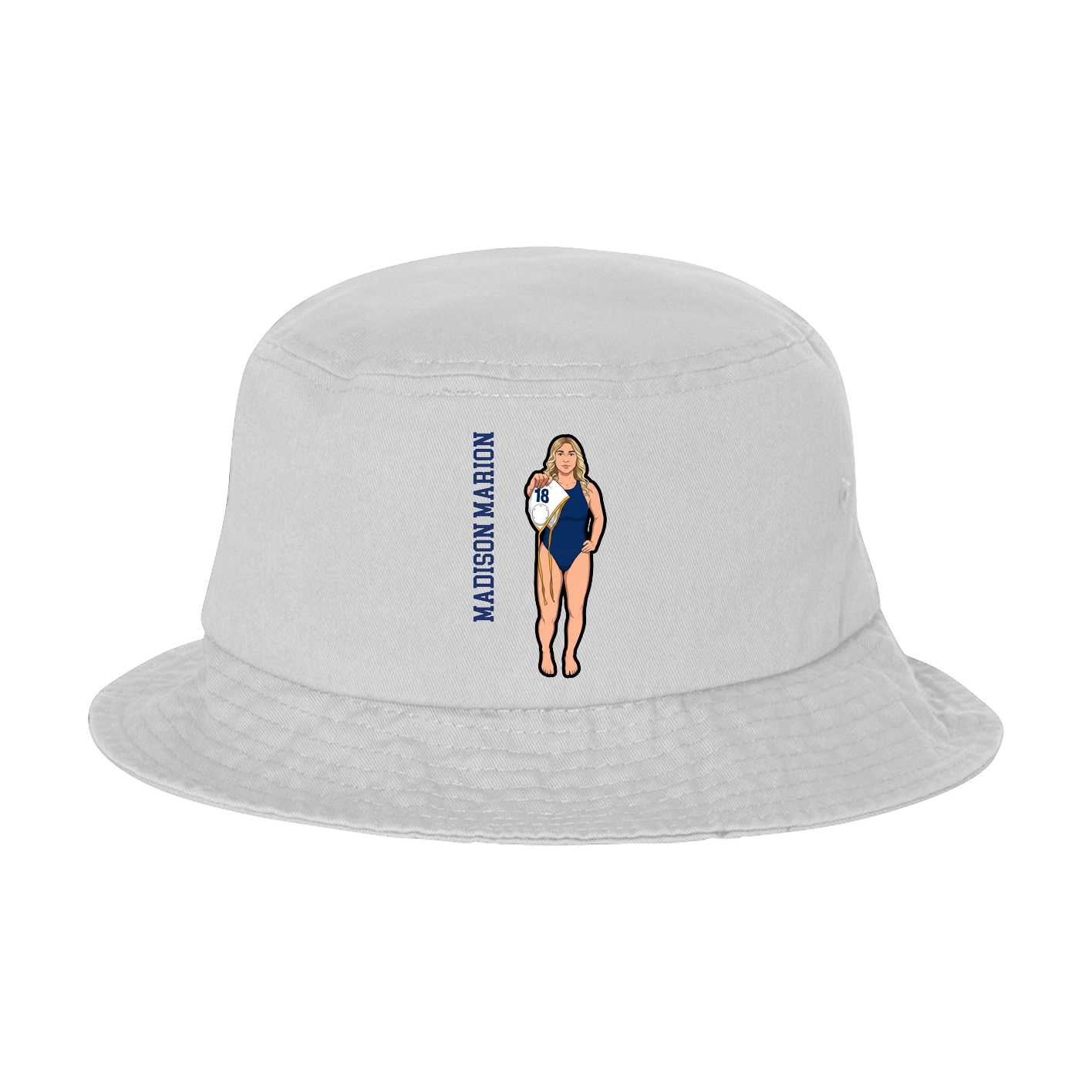Bucket Cap — Name Vertical in White