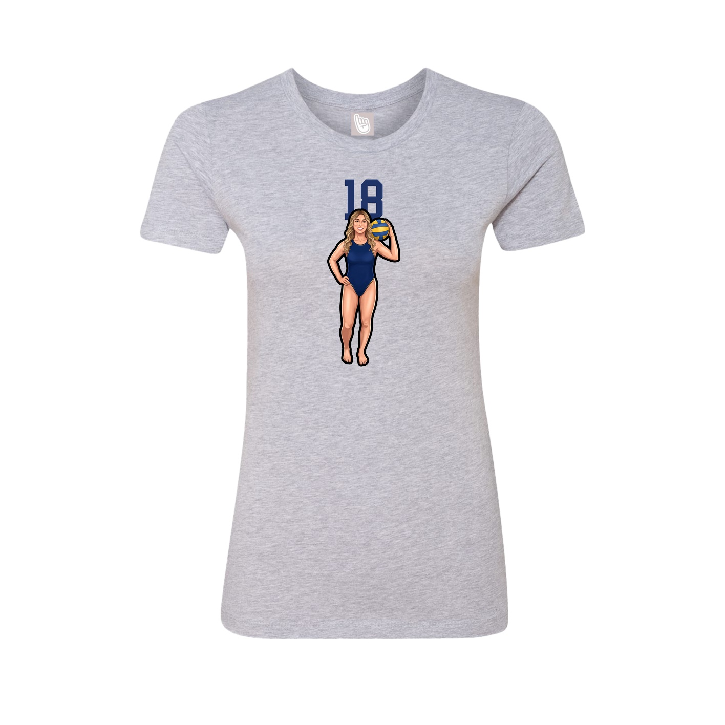 Womens Tee — Number Top in Grey
