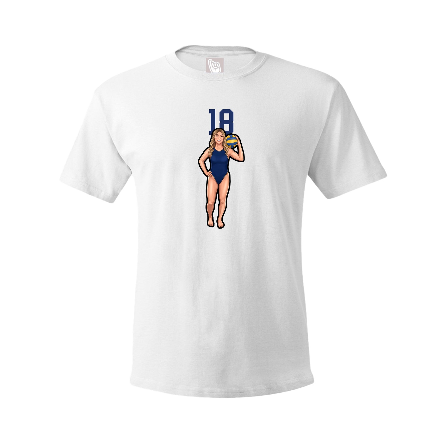 Youth Tee — Number Top in White