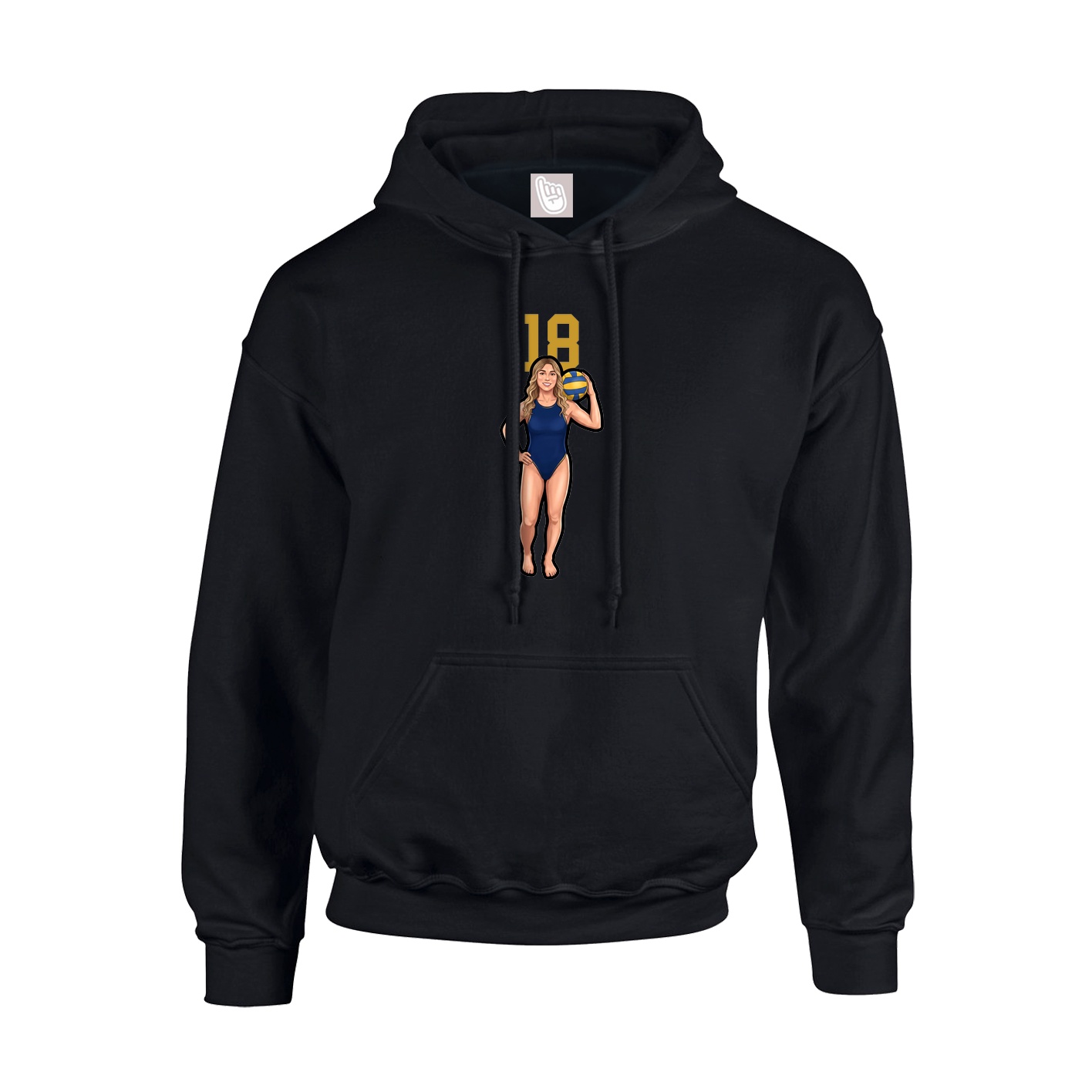 Hoodie — Number Top in Black