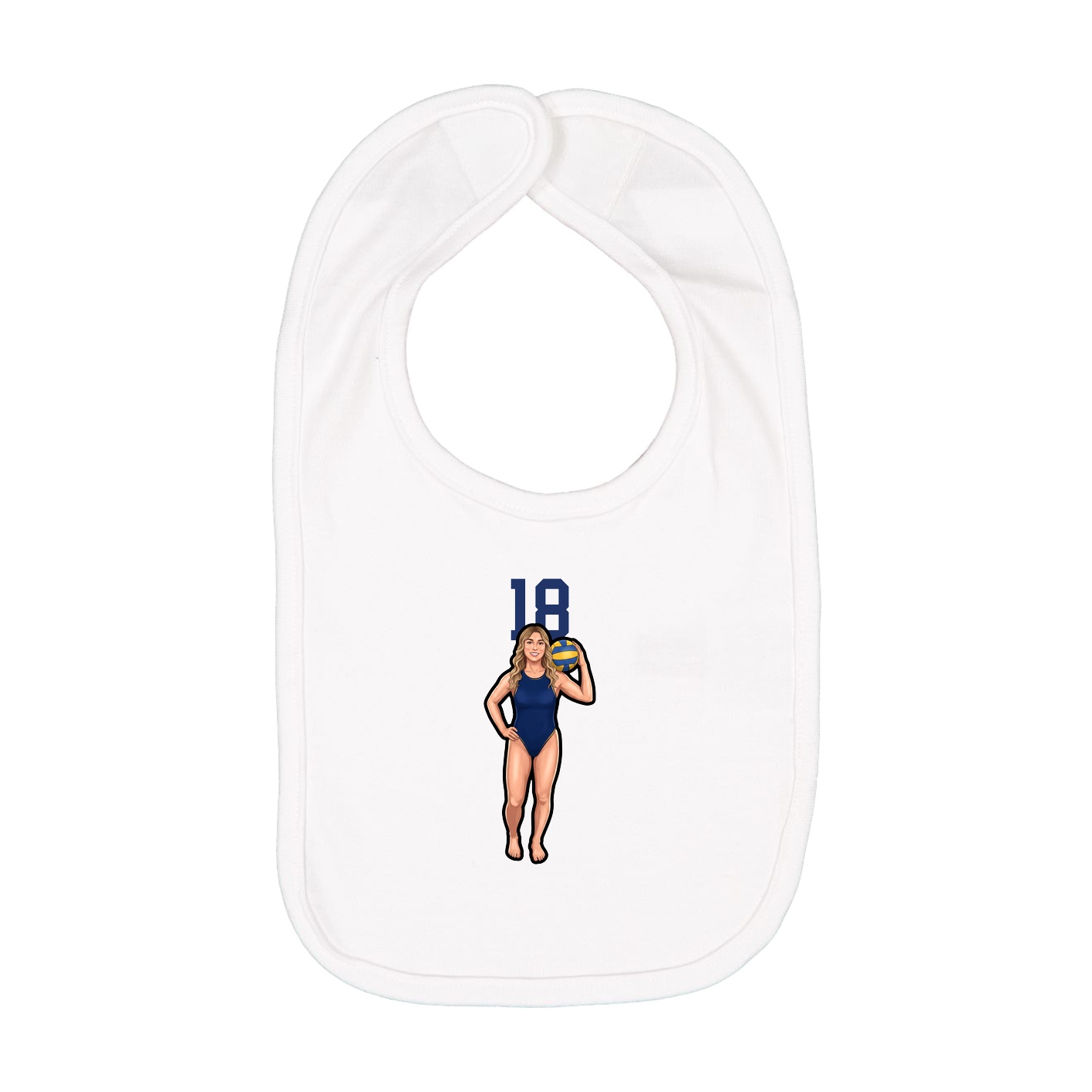 Infant Bib — Number Top in White