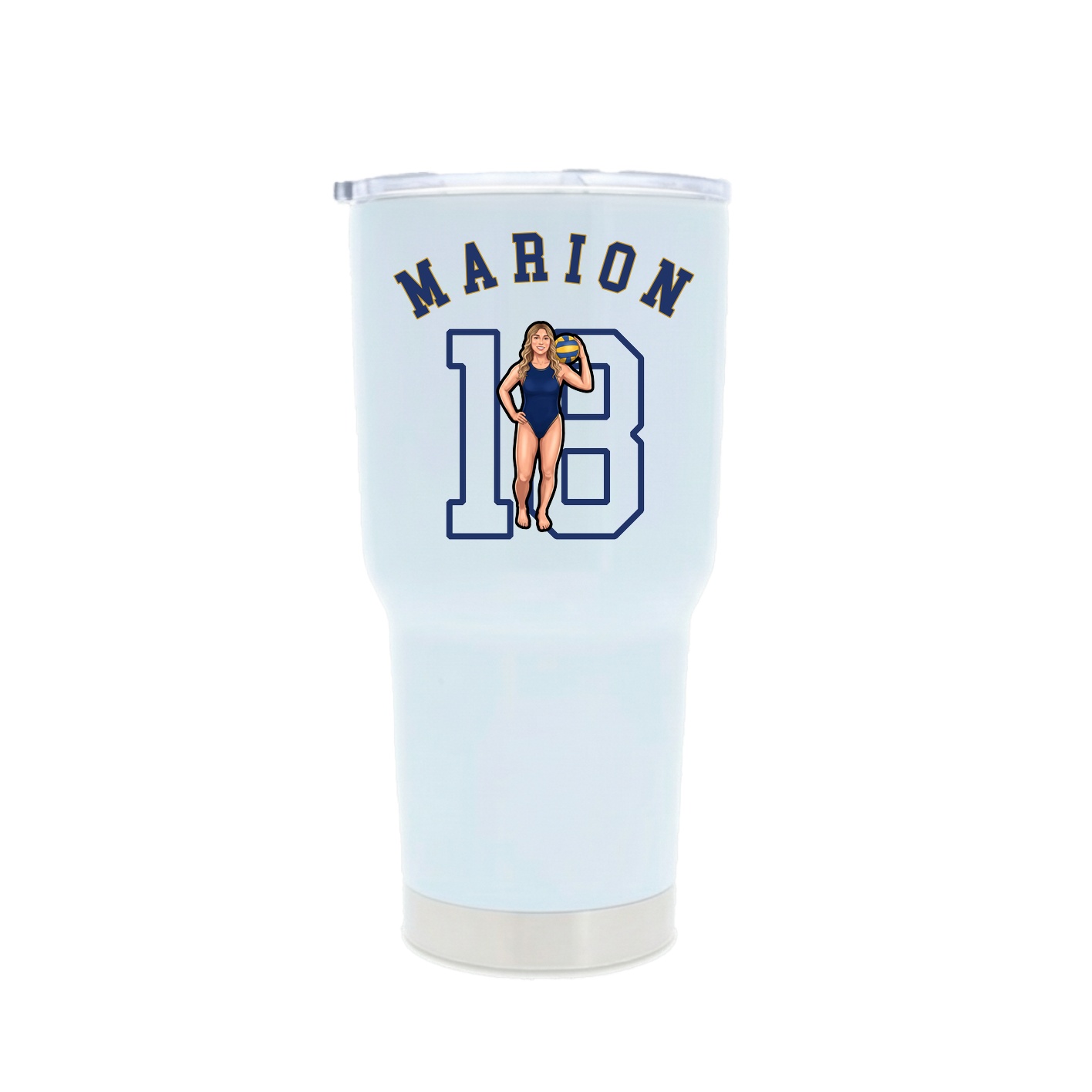 30oz Stainless Steel Tumbler — Shirsey Arch in White