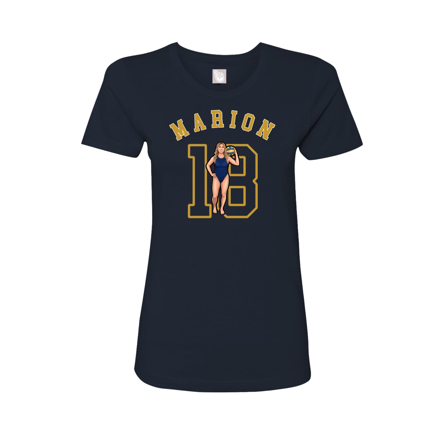 Fitted Women's Tee — Shirsey Arch in Navy