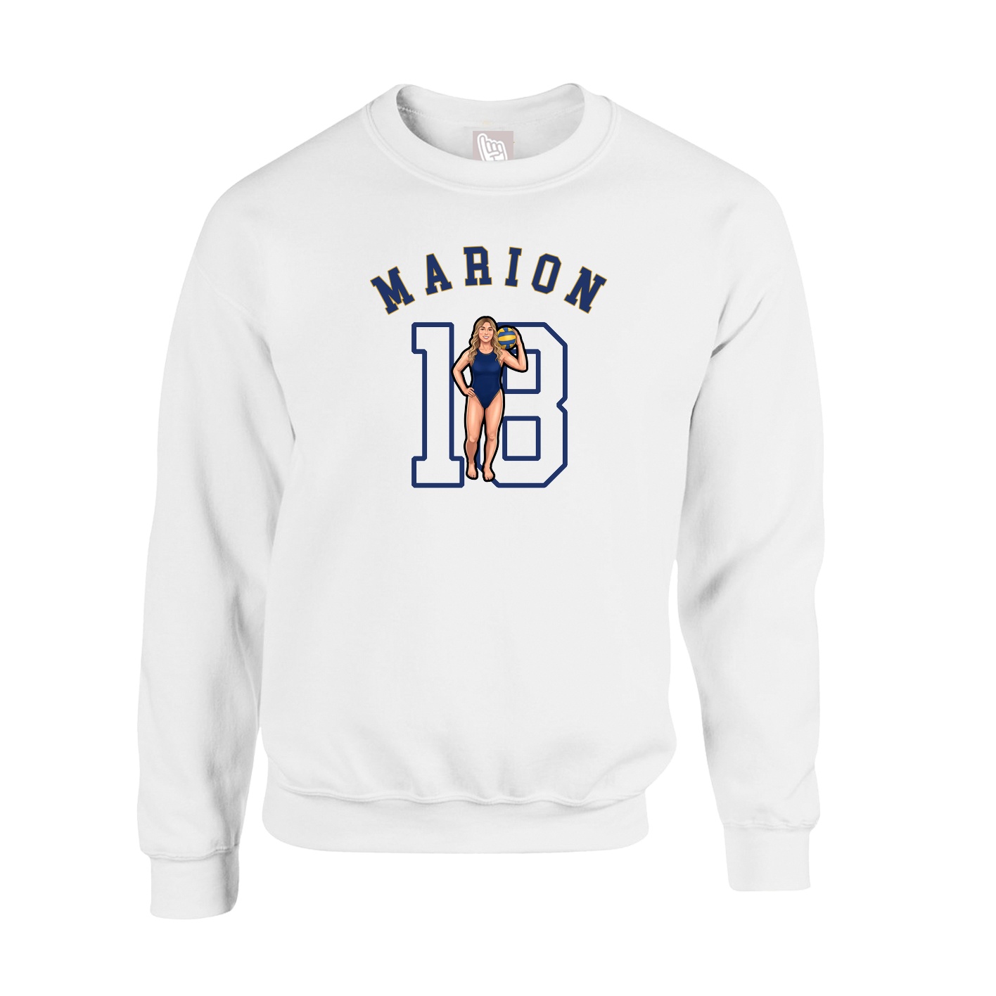 Fleece Crew — Shirsey Arch in White